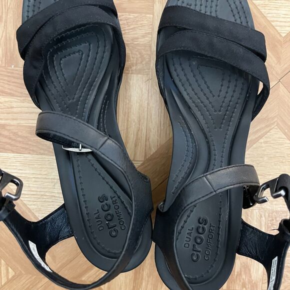 CROCS LEIGH II ANKLE STRAP WEDGE size 11 - Picture 4 of 7